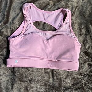 Pink mesh sports bra